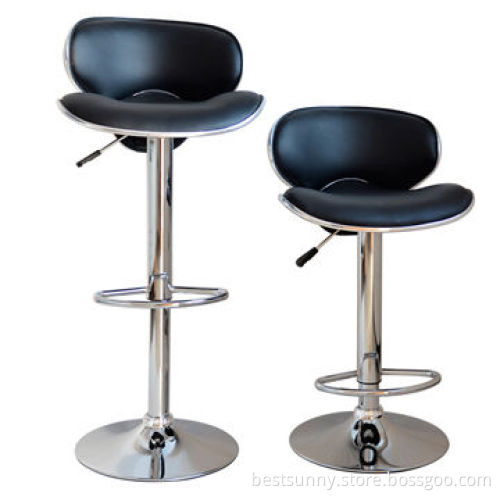 Bar stools, modern leisure, with PU seat and chrome-plated base